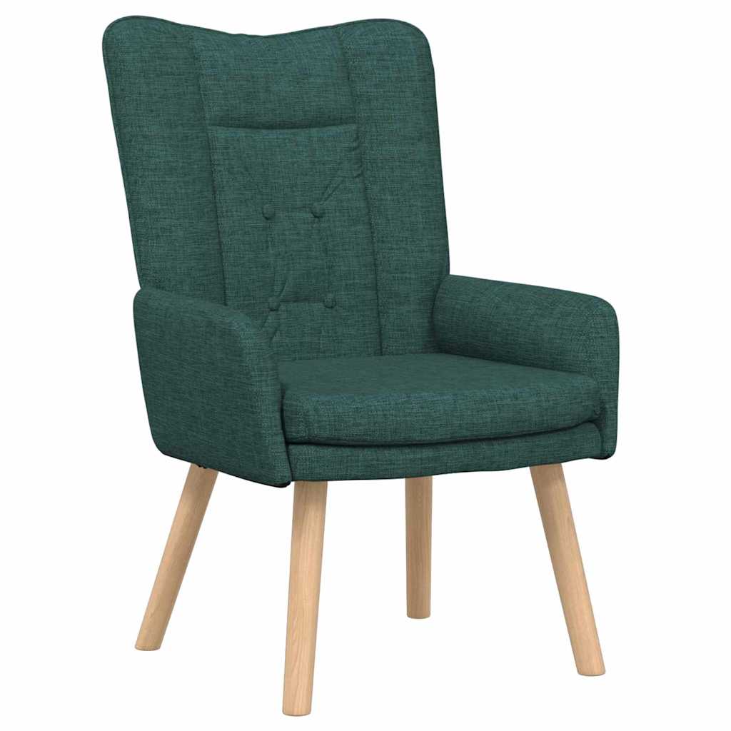 vidaXL fotel Ciemna zieleń 63 x 67 x 94 cm Tkanina i sklejka