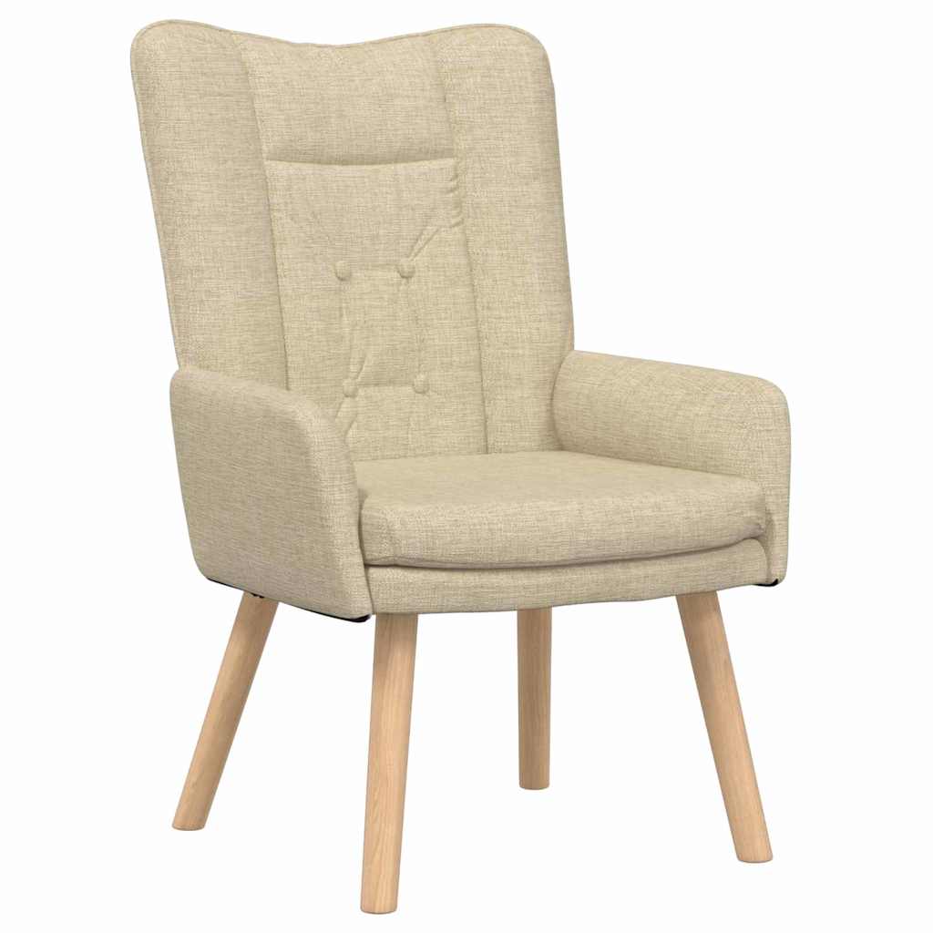 vidaXL fotel Kremowy 63 x 67 x 94 cm Tkanina i sklejka