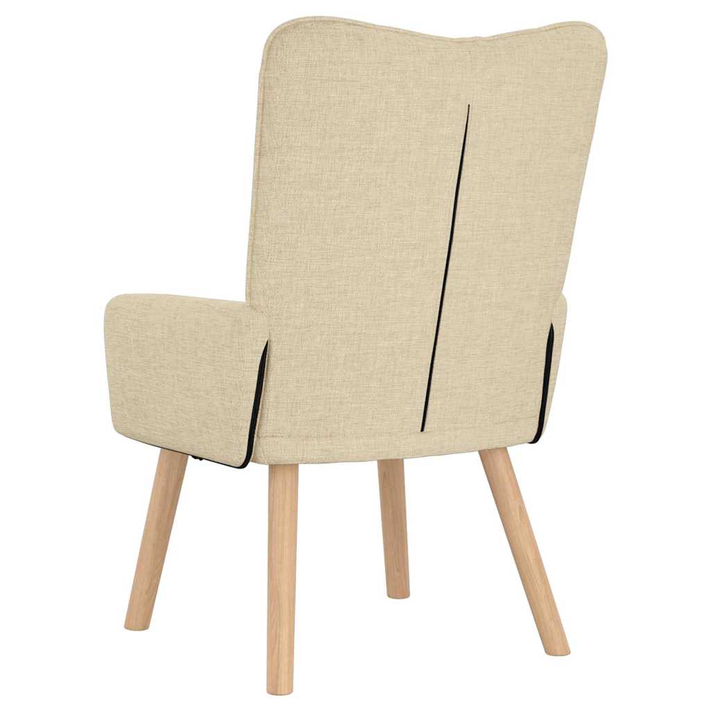vidaXL fotel Kremowy 63 x 67 x 94 cm Tkanina i sklejka