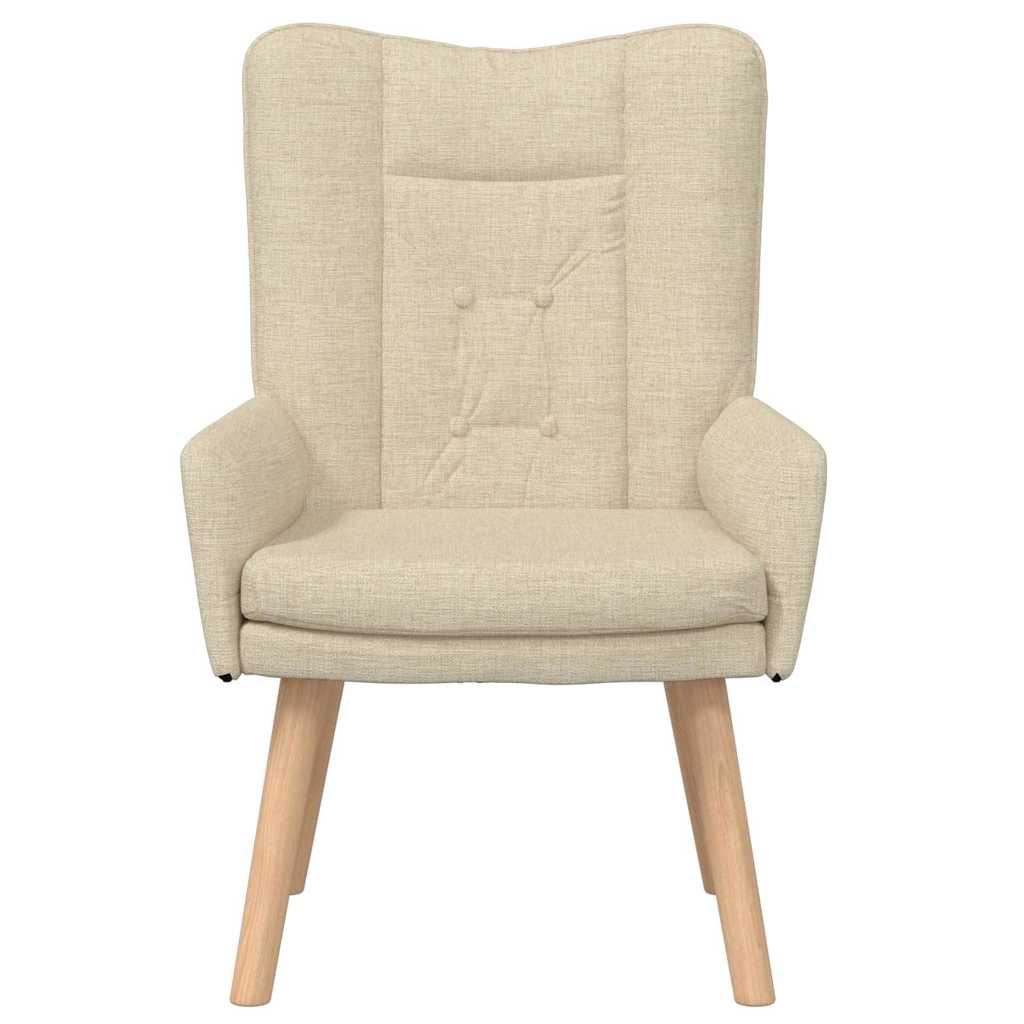 vidaXL fotel Kremowy 63 x 67 x 94 cm Tkanina i sklejka