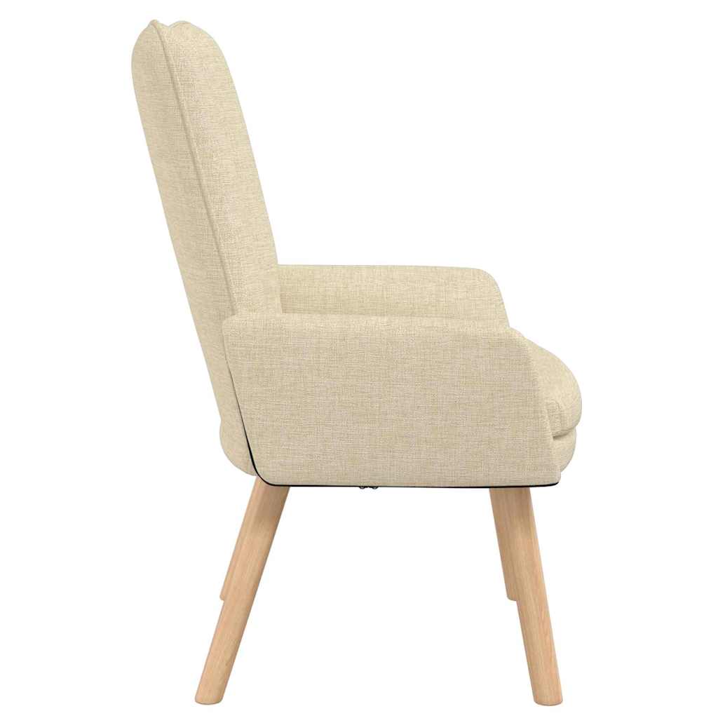 vidaXL fotel Kremowy 63 x 67 x 94 cm Tkanina i sklejka