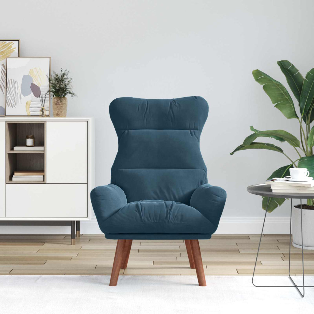vidaXL fotel Niebieski 69 x 74 x 93 cm Aksamit