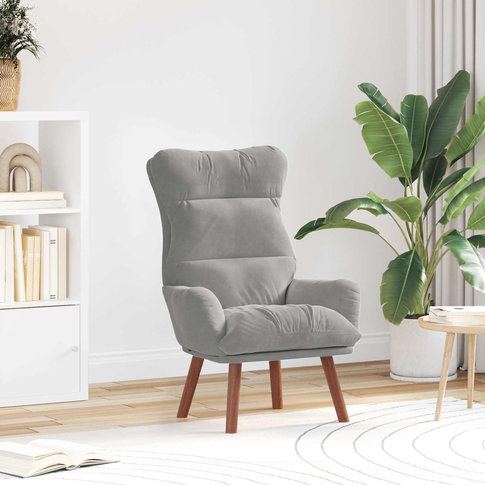 vidaXL fotel Jasnoszary 69 x 74 x 93 cm Aksamit