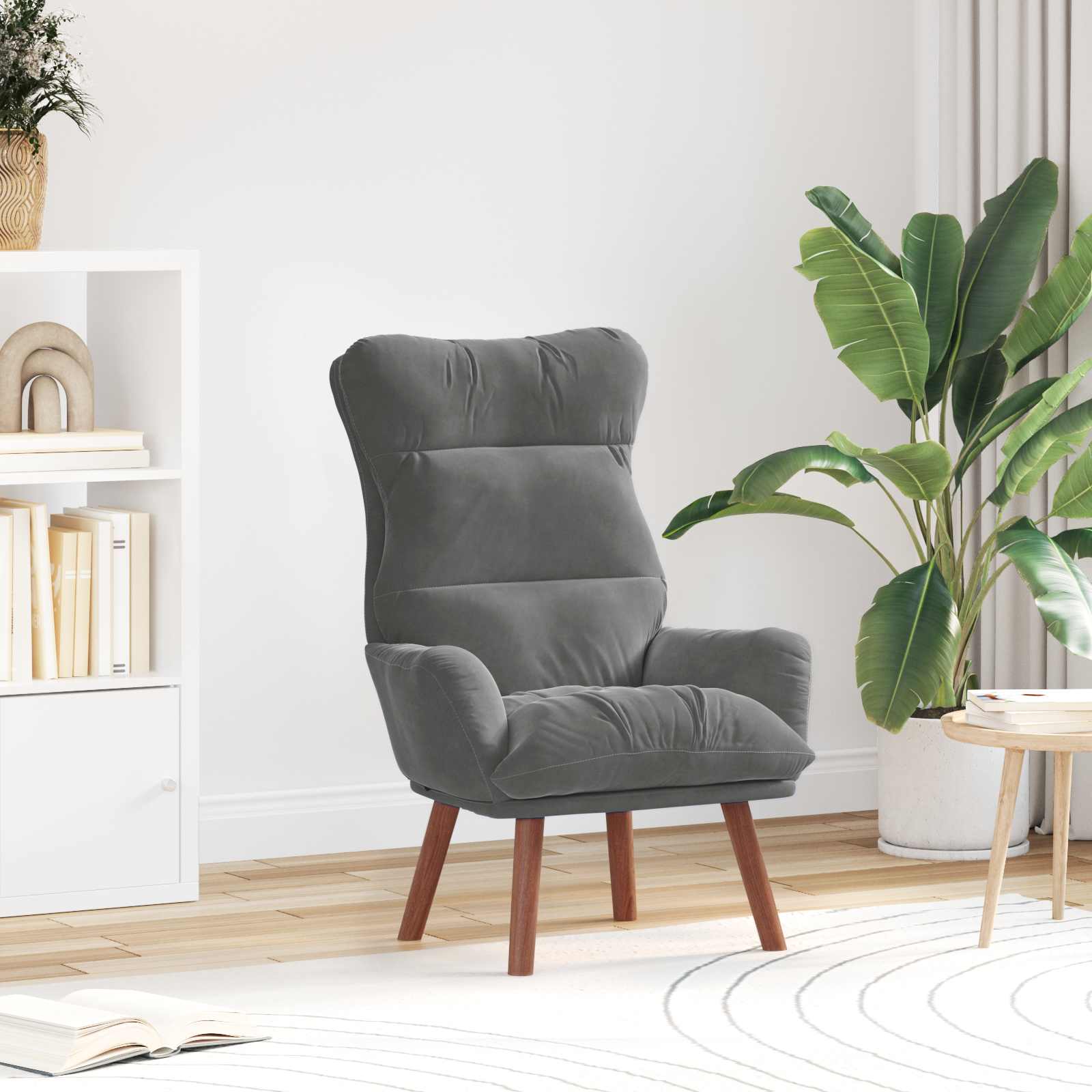 vidaXL fotel Ciemnoszary 69 x 74 x 93 cm Aksamit