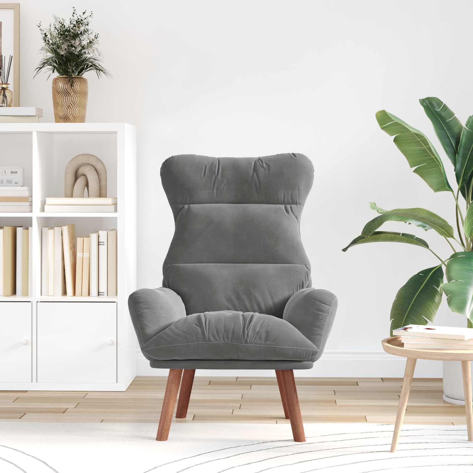 vidaXL fotel Ciemnoszary 69 x 74 x 93 cm Aksamit