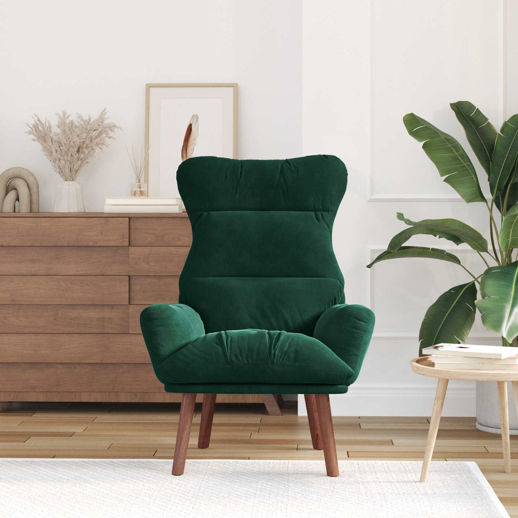 vidaXL fotel Ciemna zieleń 69 x 74 x 93 cm Aksamit