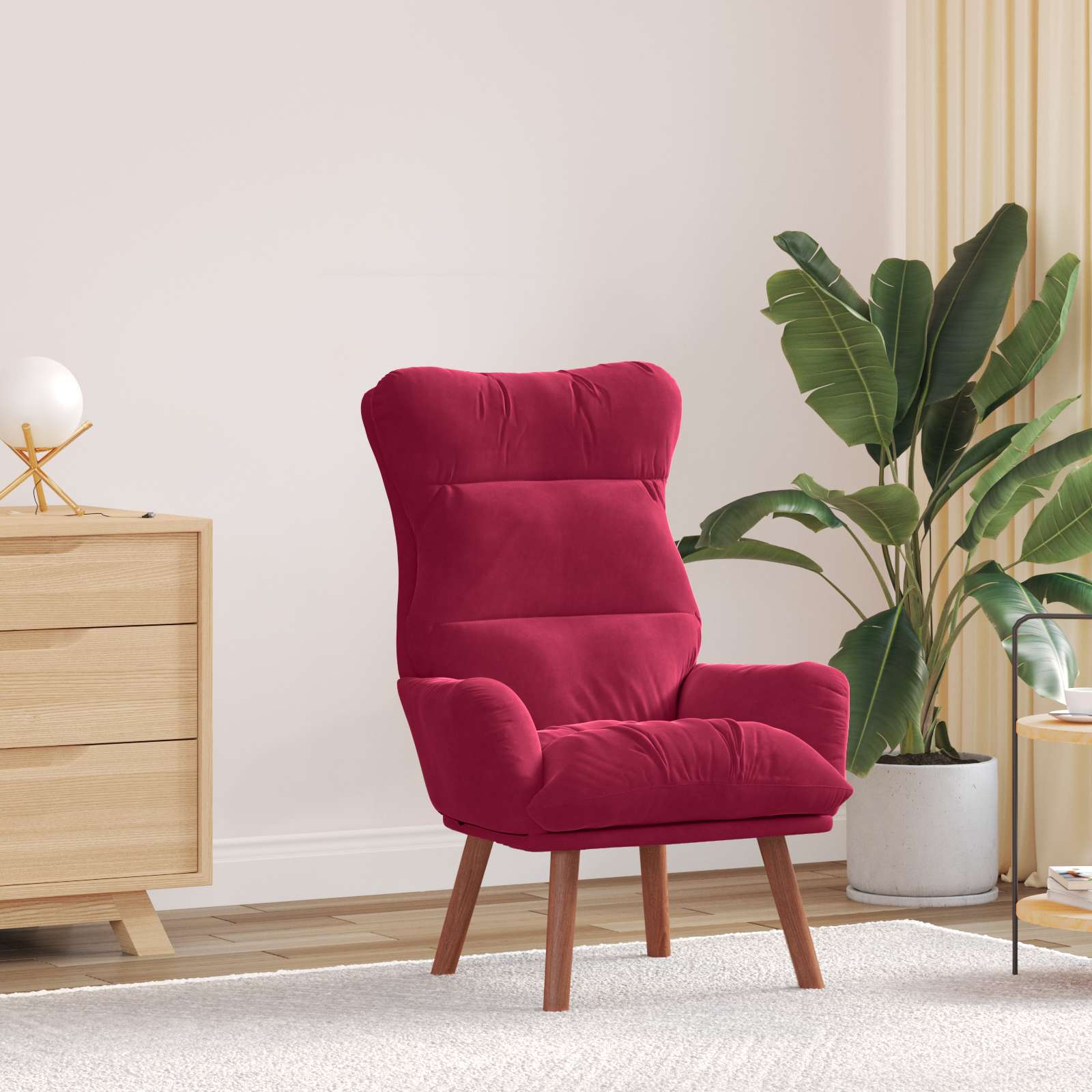 vidaXL fotel Czerwone wino 69 x 74 x 93 cm Aksamit