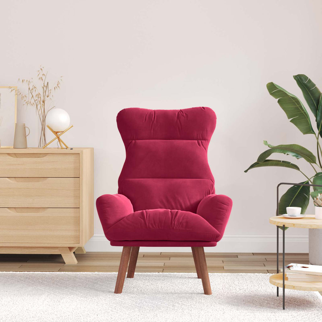 vidaXL fotel Czerwone wino 69 x 74 x 93 cm Aksamit