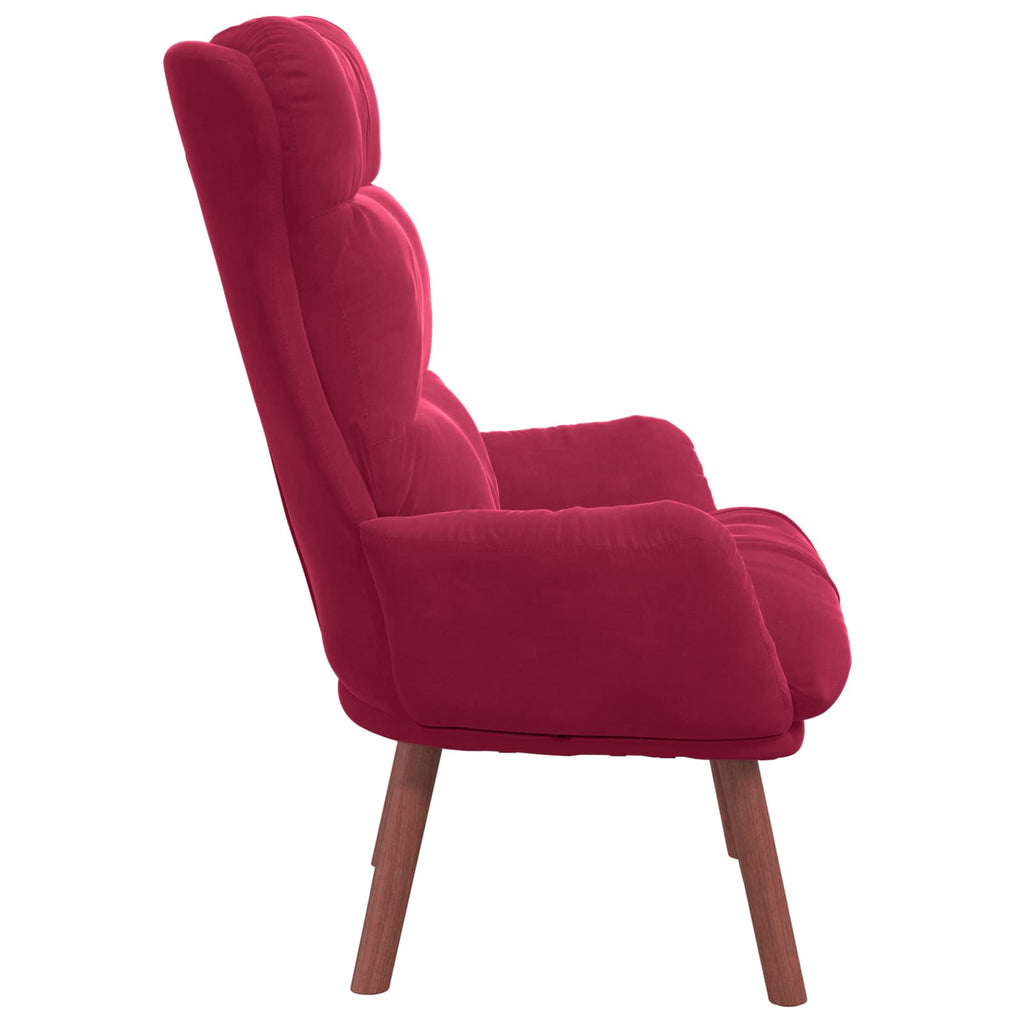vidaXL fotel Czerwone wino 69 x 74 x 93 cm Aksamit