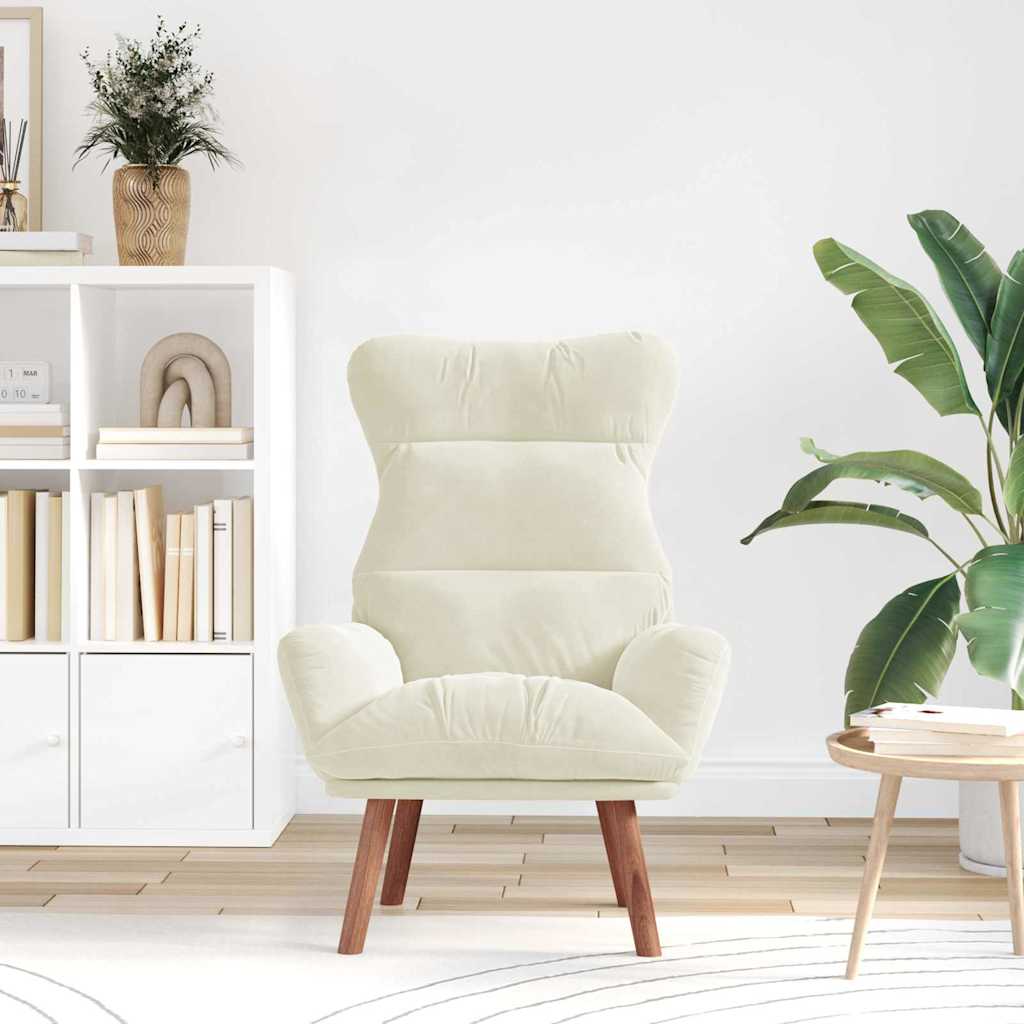 vidaXL fotel Kremowy 69 x 74 x 93 cm Aksamit