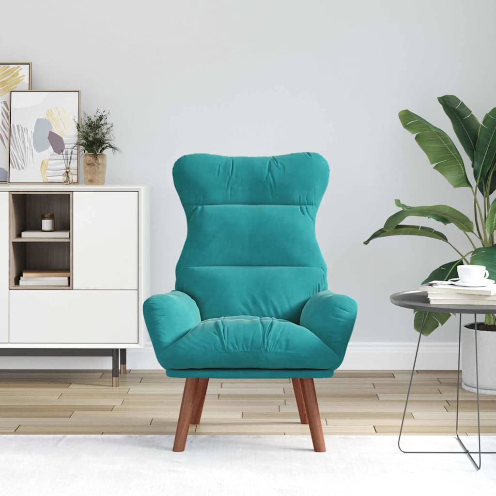 vidaXL fotel Turkusowy 69 x 74 x 93 cm Aksamit