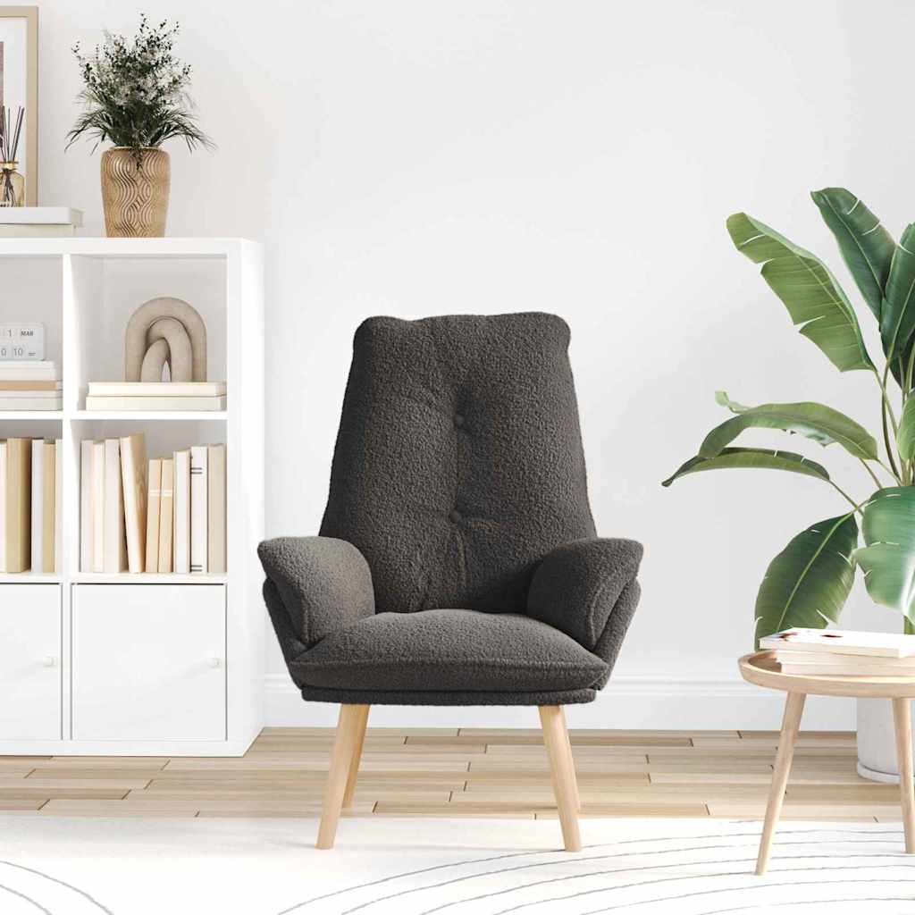 vidaXL fotel Ciemnoszary 69 x 74 x 93 cm Tkanina sherpa