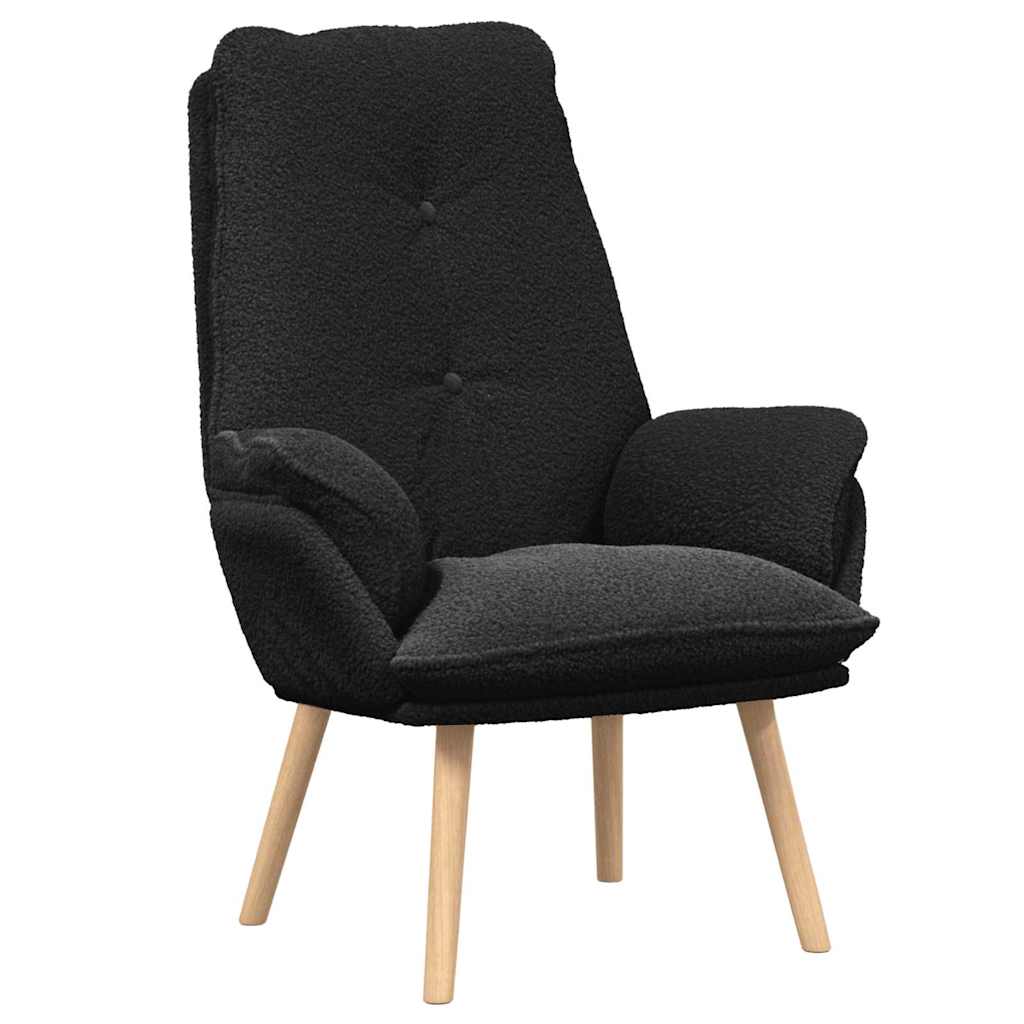 vidaXL fotel Czarny 69 x 74 x 93 cm Tkanina sherpa