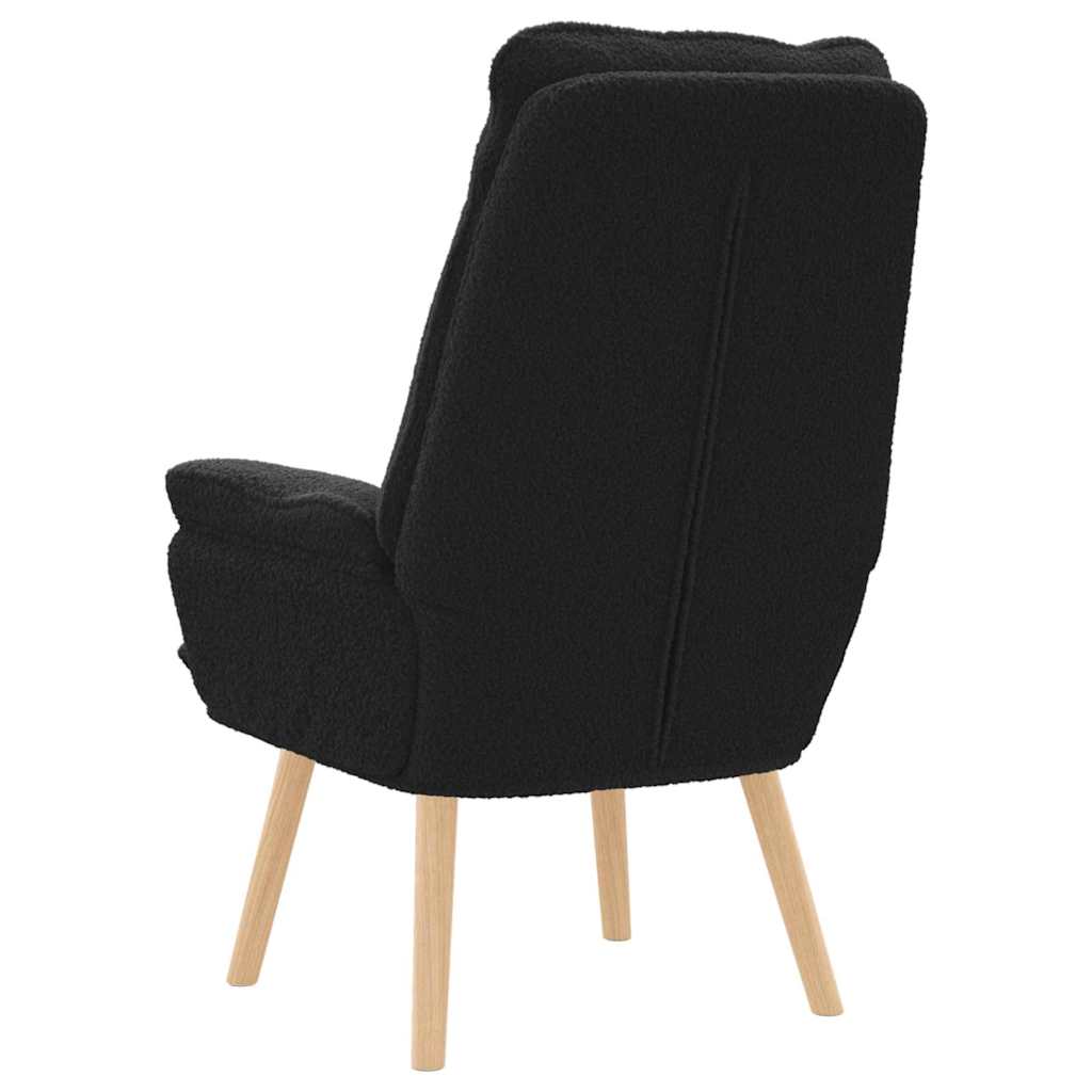 vidaXL fotel Czarny 69 x 74 x 93 cm Tkanina sherpa