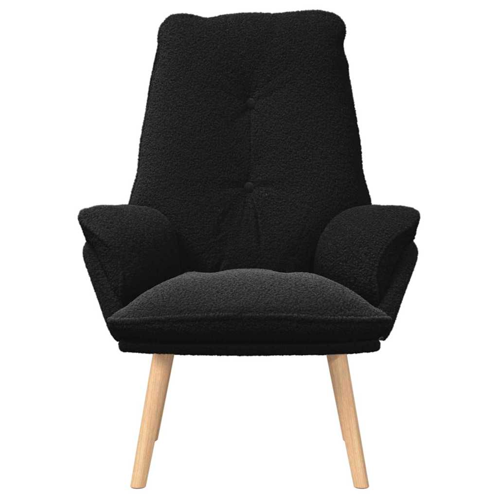 vidaXL fotel Czarny 69 x 74 x 93 cm Tkanina sherpa