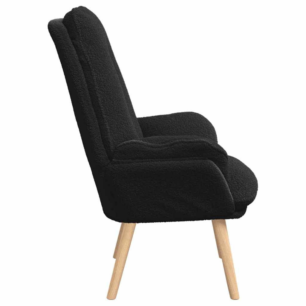 vidaXL fotel Czarny 69 x 74 x 93 cm Tkanina sherpa