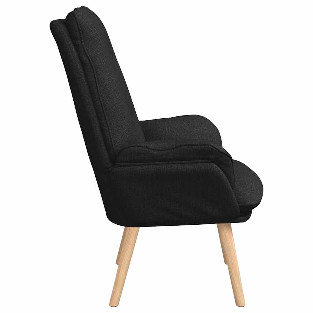 vidaXL fotel Czarny 69 x 74 x 93 cm Tkanina i sklejka
