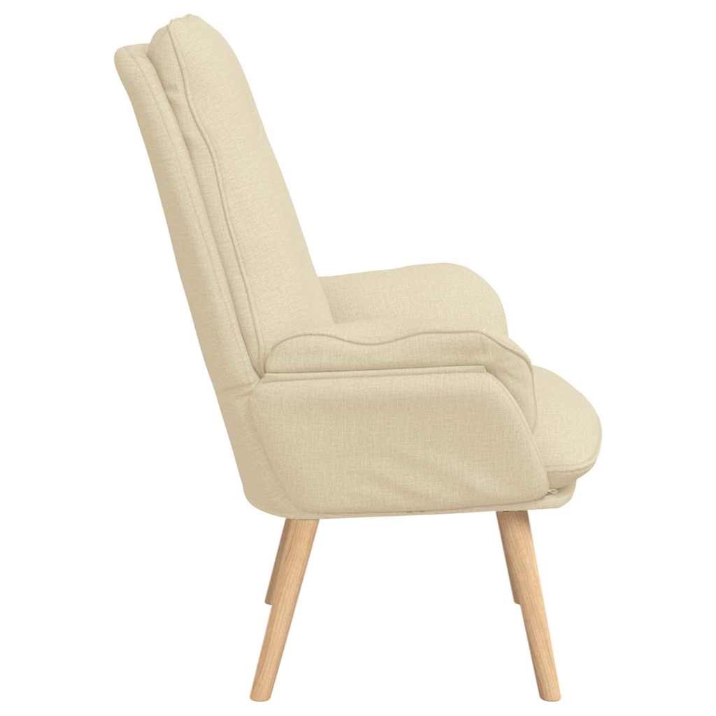 vidaXL fotel Kremowy 69 x 74 x 93 cm Tkanina i sklejka