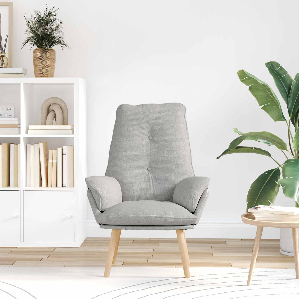 vidaXL fotel Szary chmur Poliester i sklejka