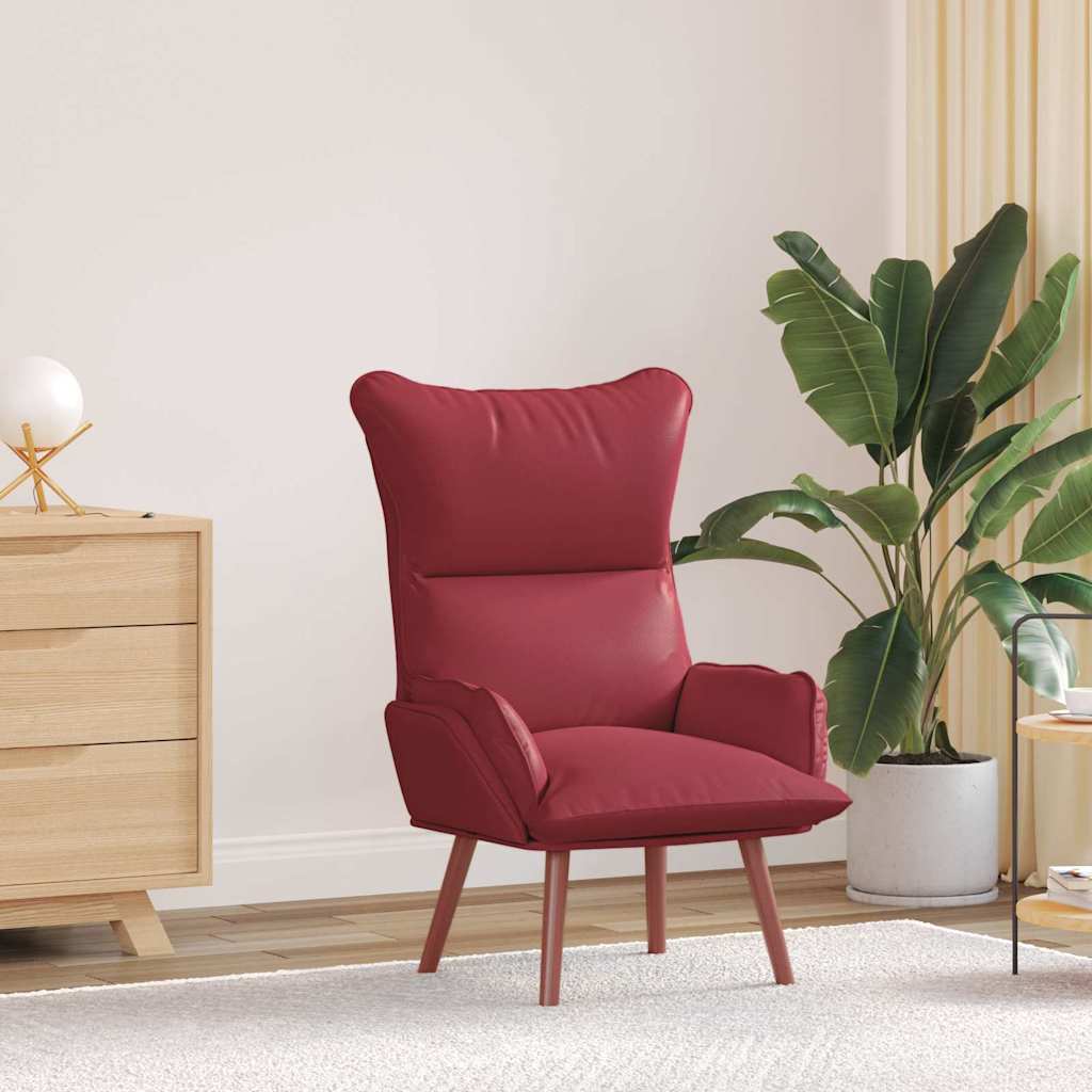 vidaXL fotel Czerwone wino 69 x 74 x 93 cm Sztuczna skóra