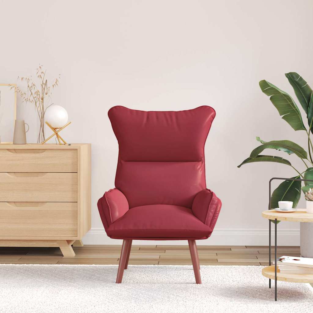 vidaXL fotel Czerwone wino 69 x 74 x 93 cm Sztuczna skóra