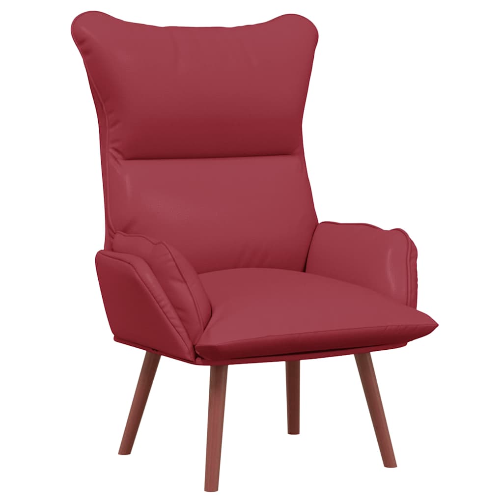 vidaXL fotel Czerwone wino 69 x 74 x 93 cm Sztuczna skóra