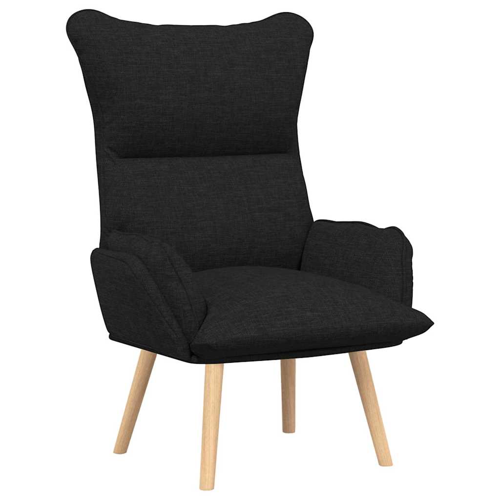 vidaXL fotel Czarny 69 x 74 x 93 cm Tkanina i sklejka