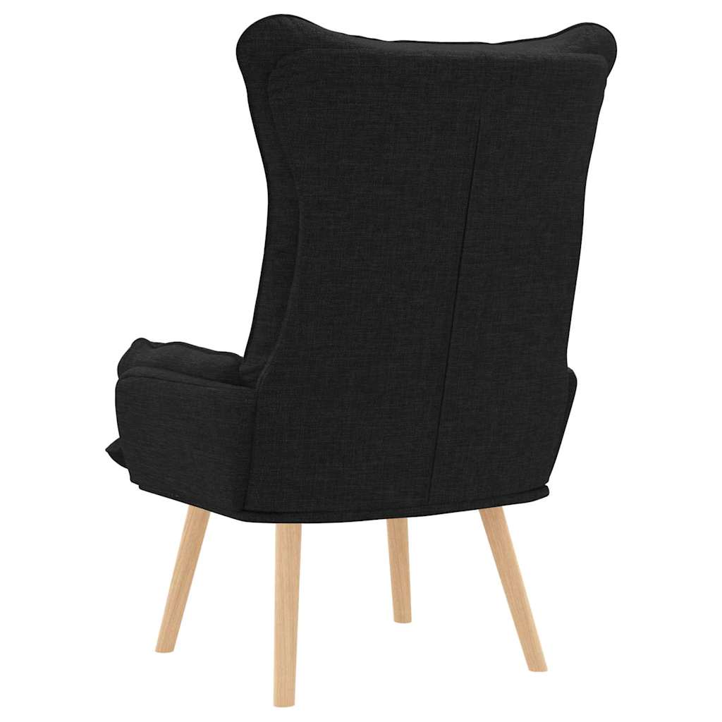 vidaXL fotel Czarny 69 x 74 x 93 cm Tkanina i sklejka