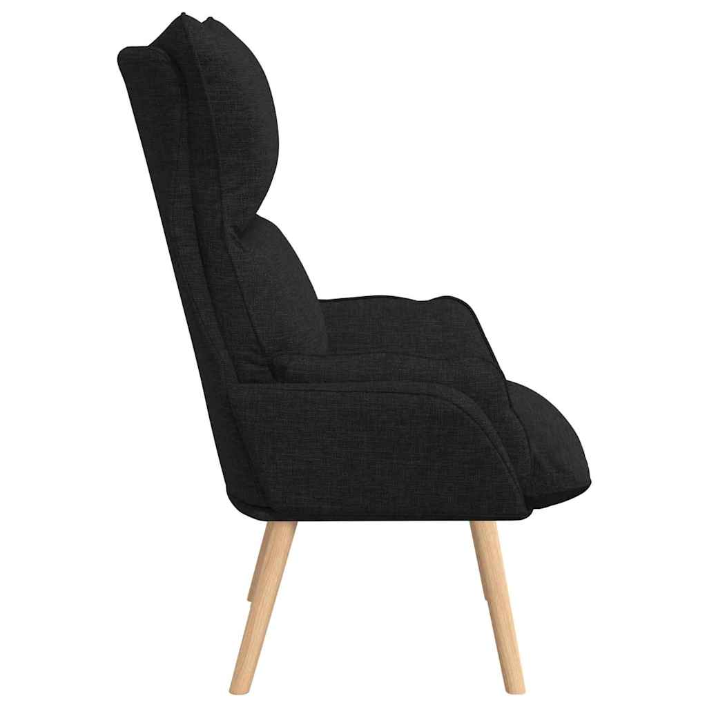 vidaXL fotel Czarny 69 x 74 x 93 cm Tkanina i sklejka