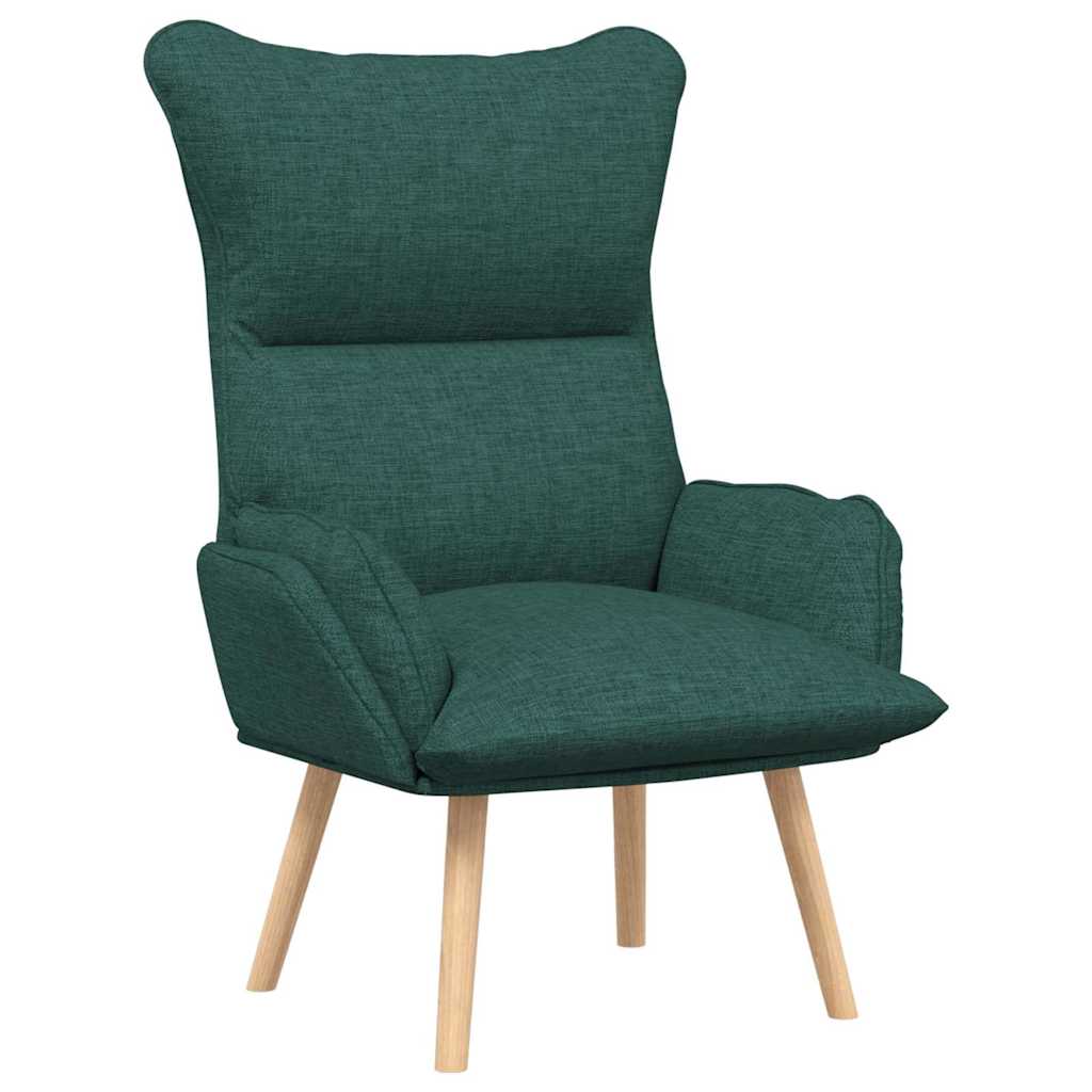 vidaXL fotel Ciemna zieleń 69 x 74 x 93 cm Tkanina i sklejka