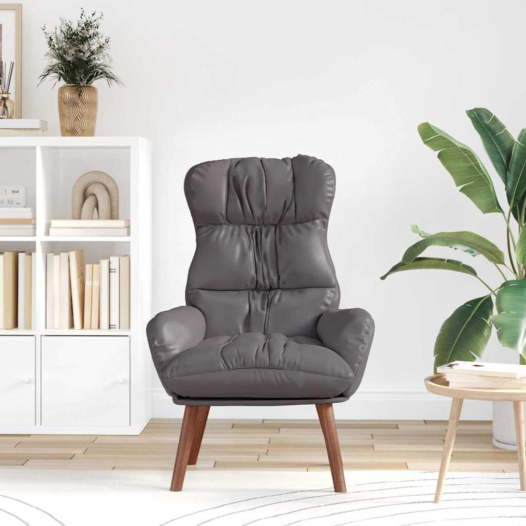 vidaXL fotel Szary 69 x 74 x 93 cm Sztuczna skóra