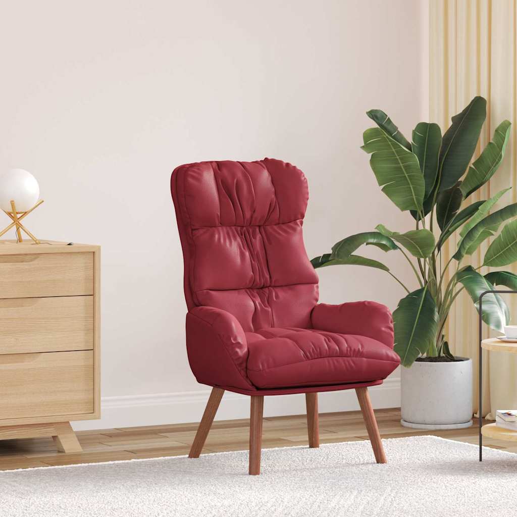 vidaXL fotel Czerwone wino 69 x 74 x 93 cm Sztuczna skóra