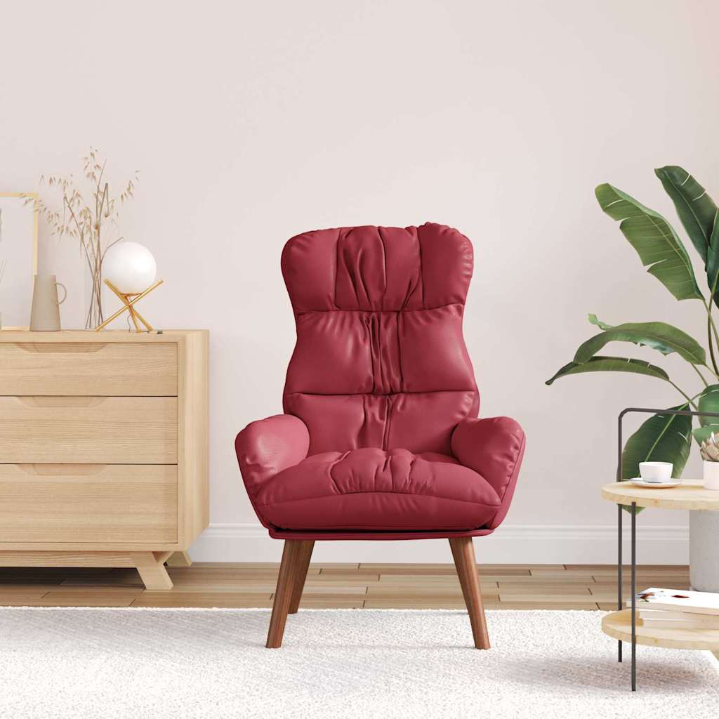 vidaXL fotel Czerwone wino 69 x 74 x 93 cm Sztuczna skóra