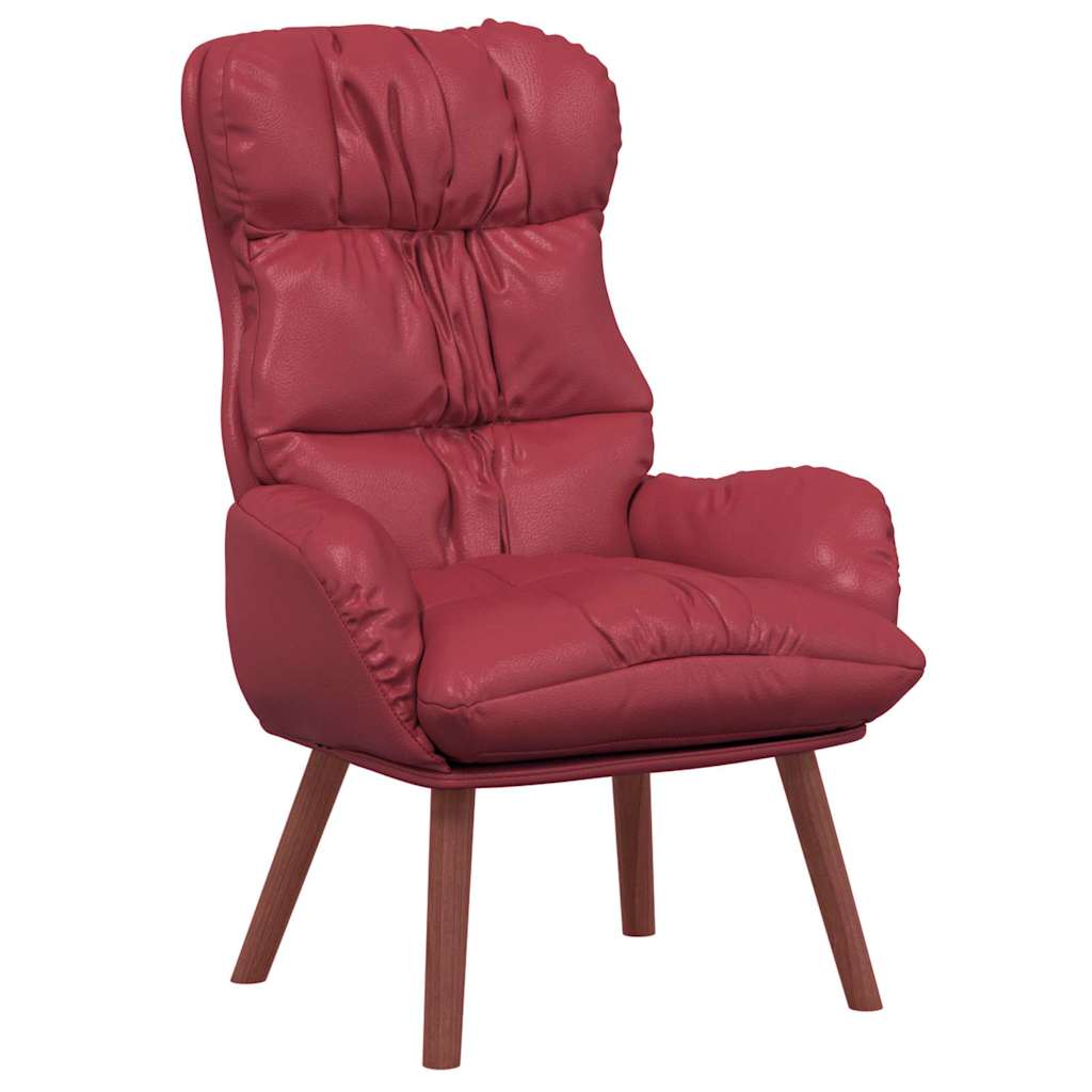 vidaXL fotel Czerwone wino 69 x 74 x 93 cm Sztuczna skóra