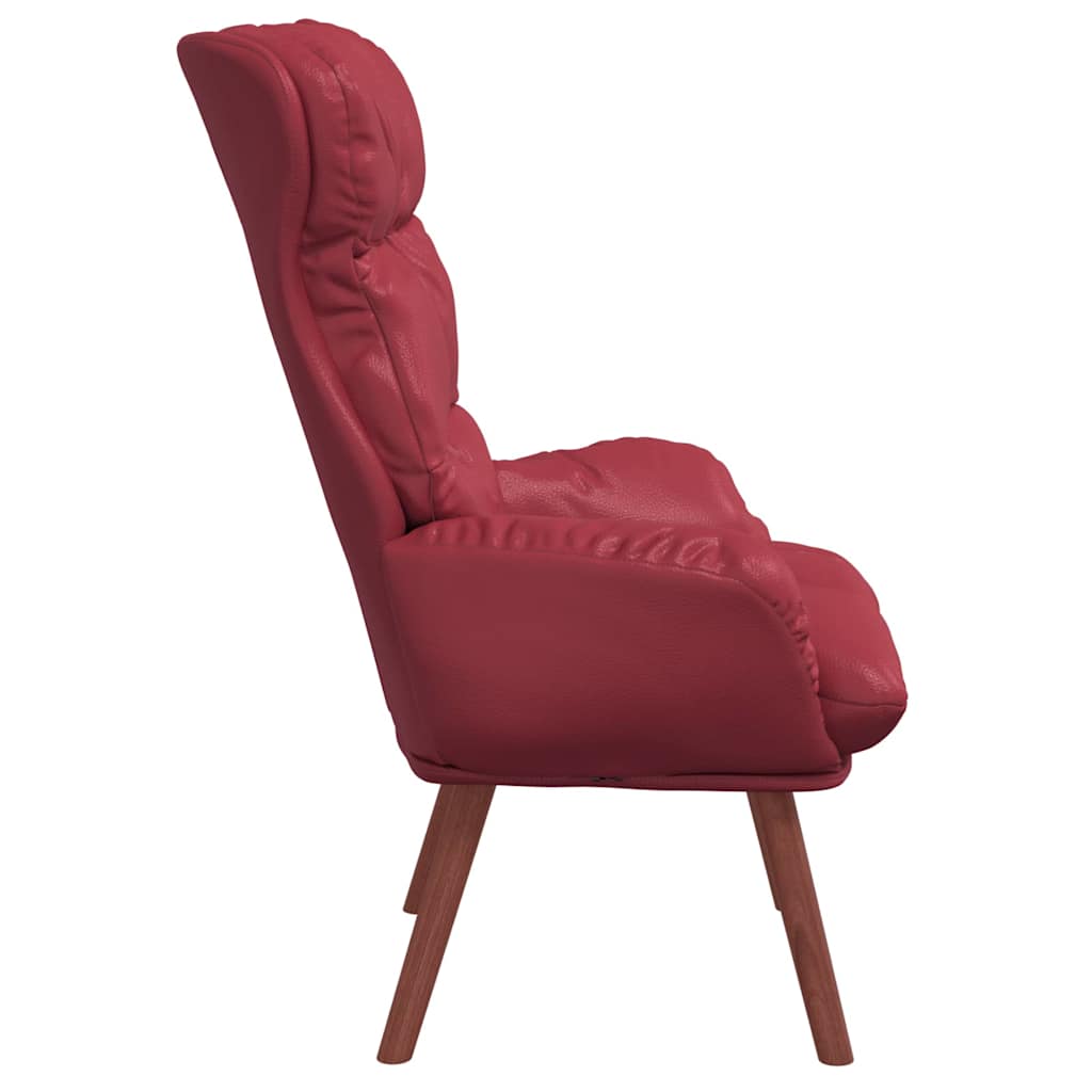 vidaXL fotel Czerwone wino 69 x 74 x 93 cm Sztuczna skóra