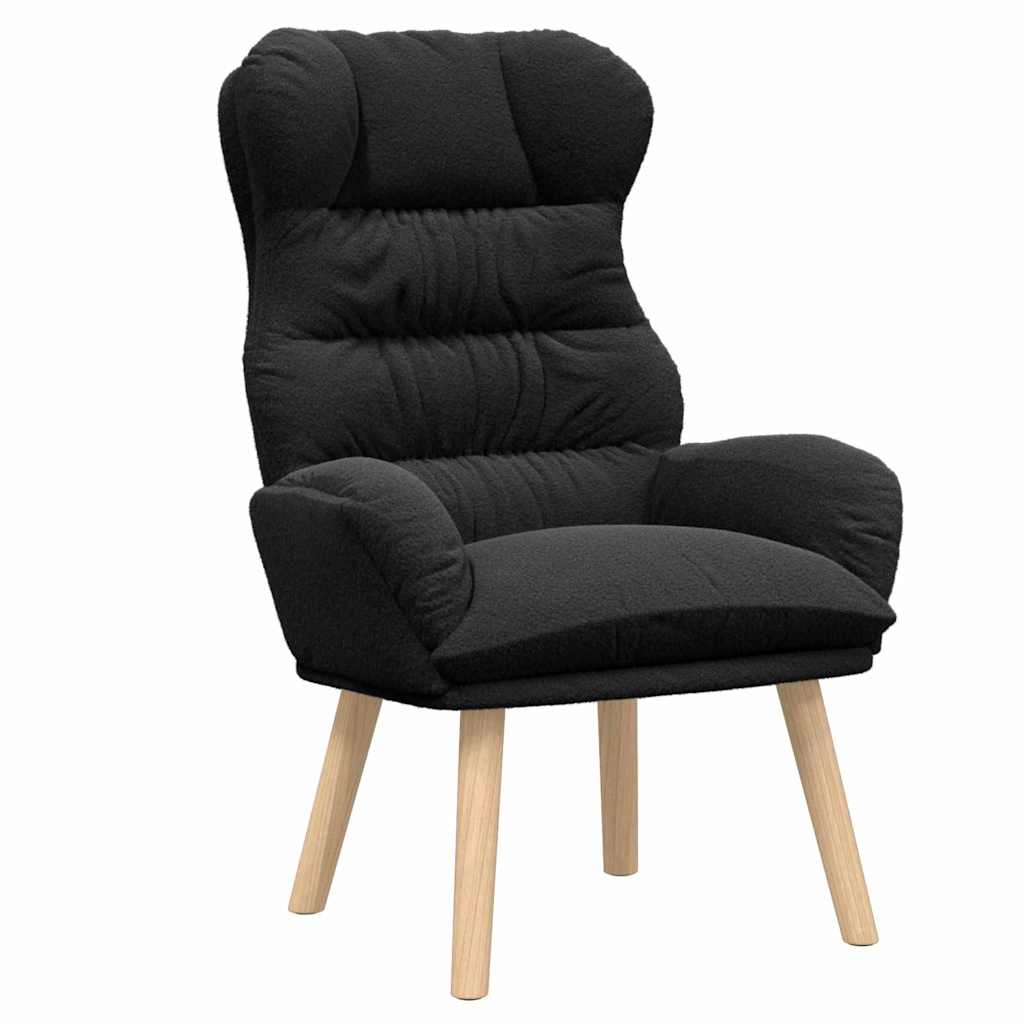vidaXL fotel Czarny 69 x 74 x 93 cm Tkanina sherpa