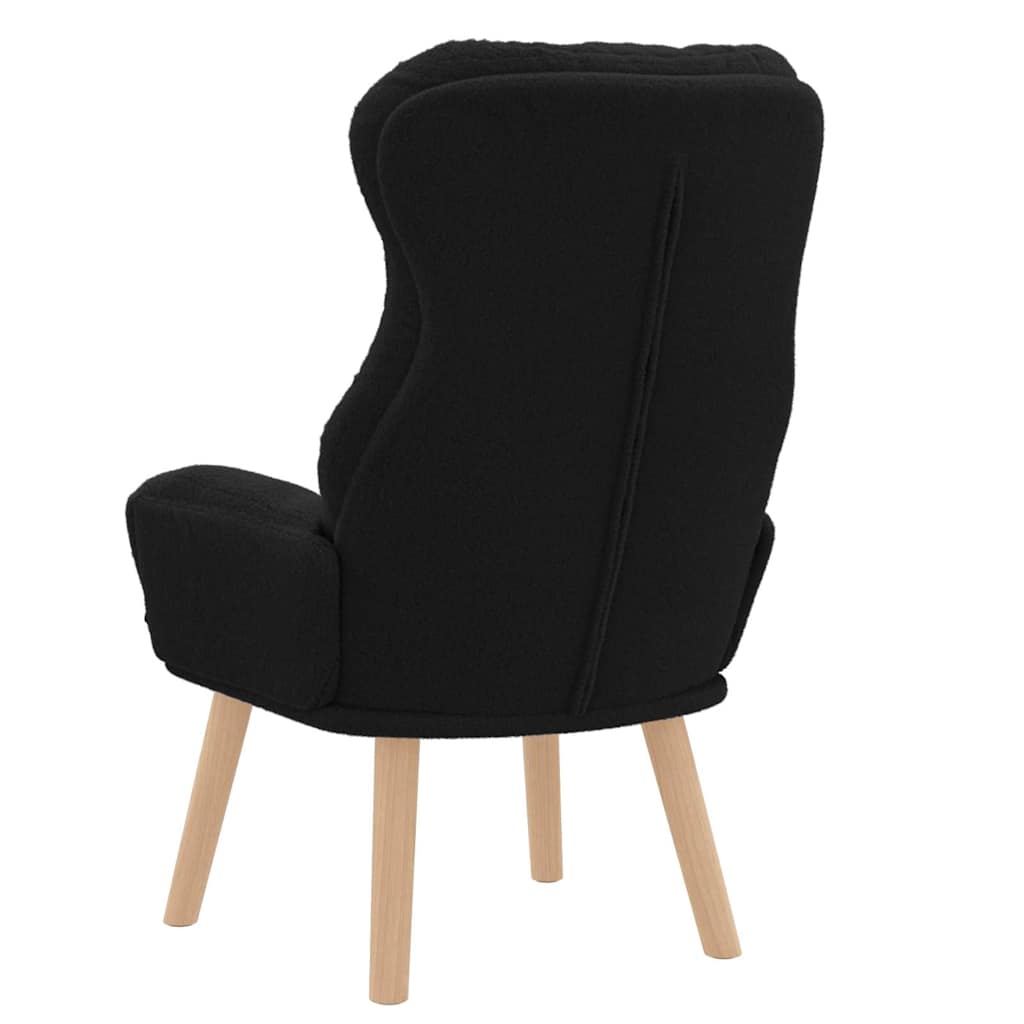 vidaXL fotel Czarny 69 x 74 x 93 cm Tkanina sherpa
