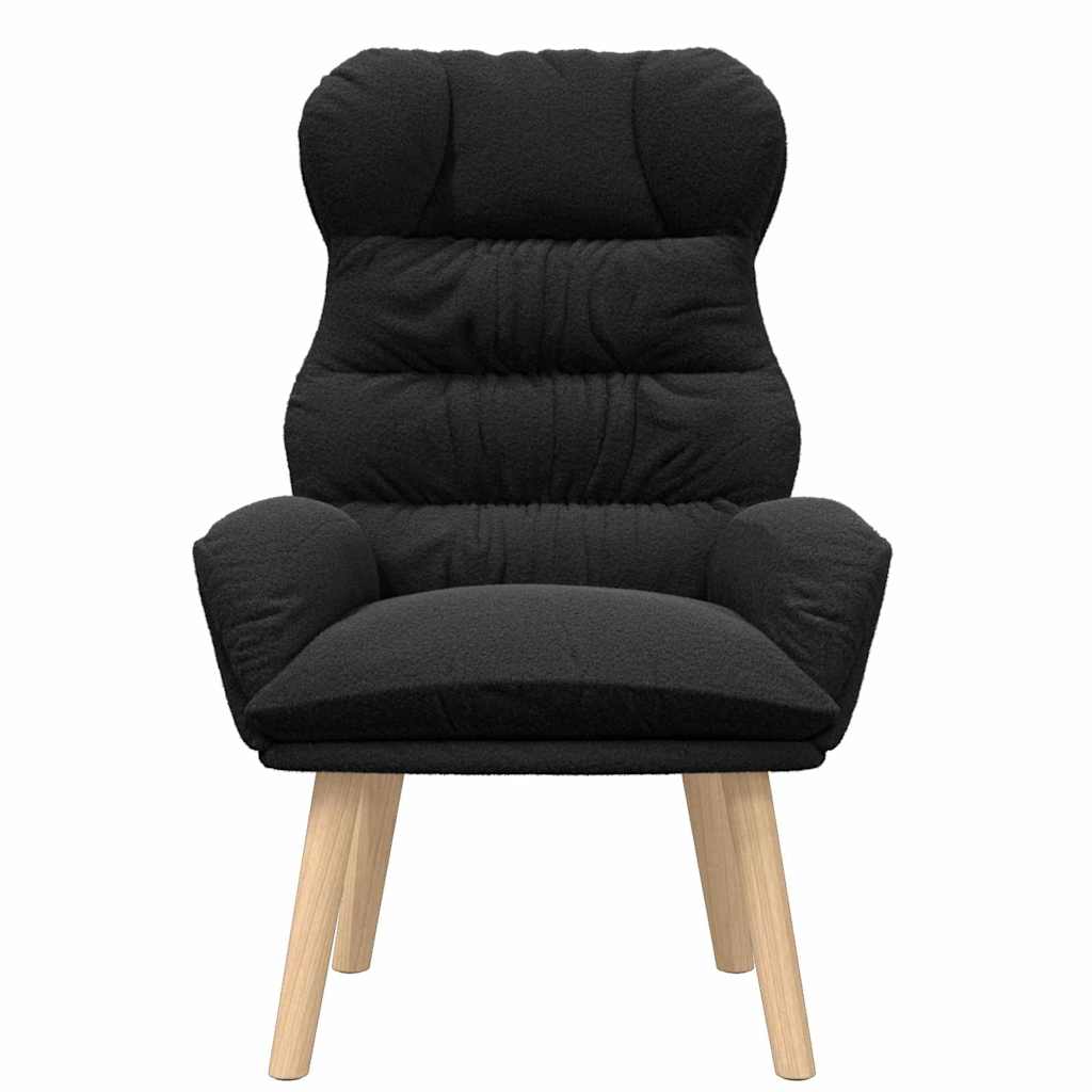 vidaXL fotel Czarny 69 x 74 x 93 cm Tkanina sherpa