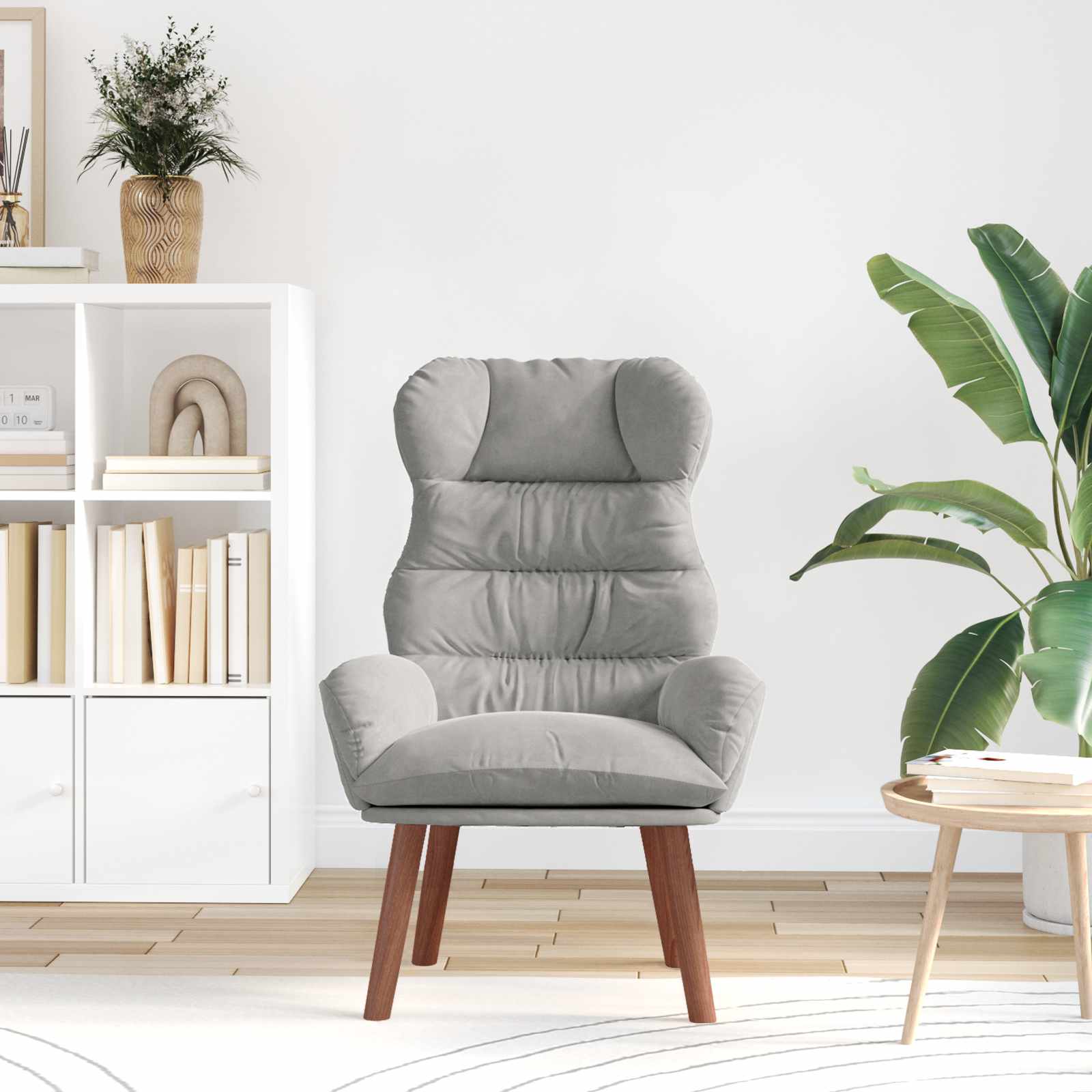 vidaXL fotel Jasnoszary 69 x 74 x 93 cm Aksamit