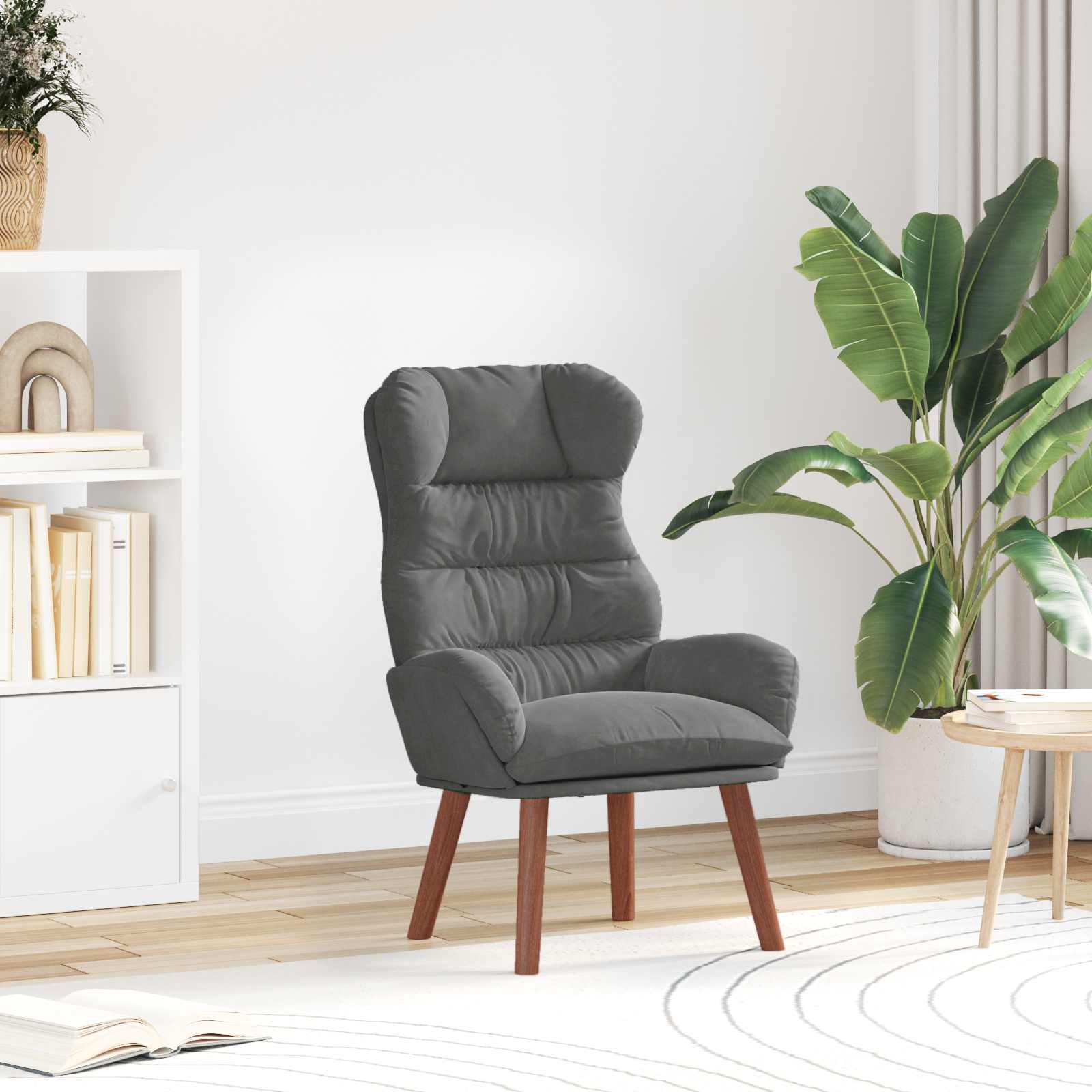 vidaXL fotel Ciemnoszary 69 x 74 x 93 cm Aksamit