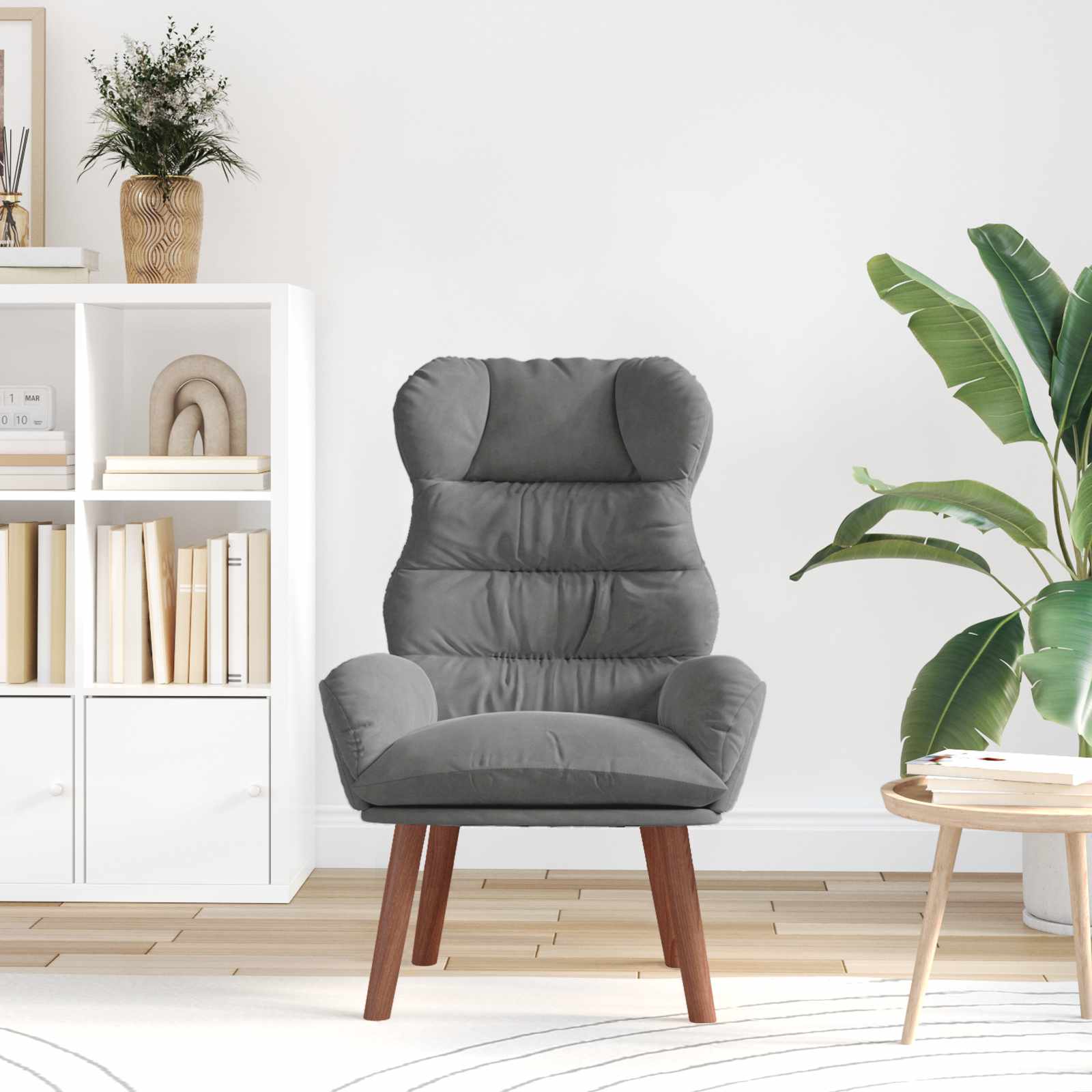 vidaXL fotel Ciemnoszary 69 x 74 x 93 cm Aksamit