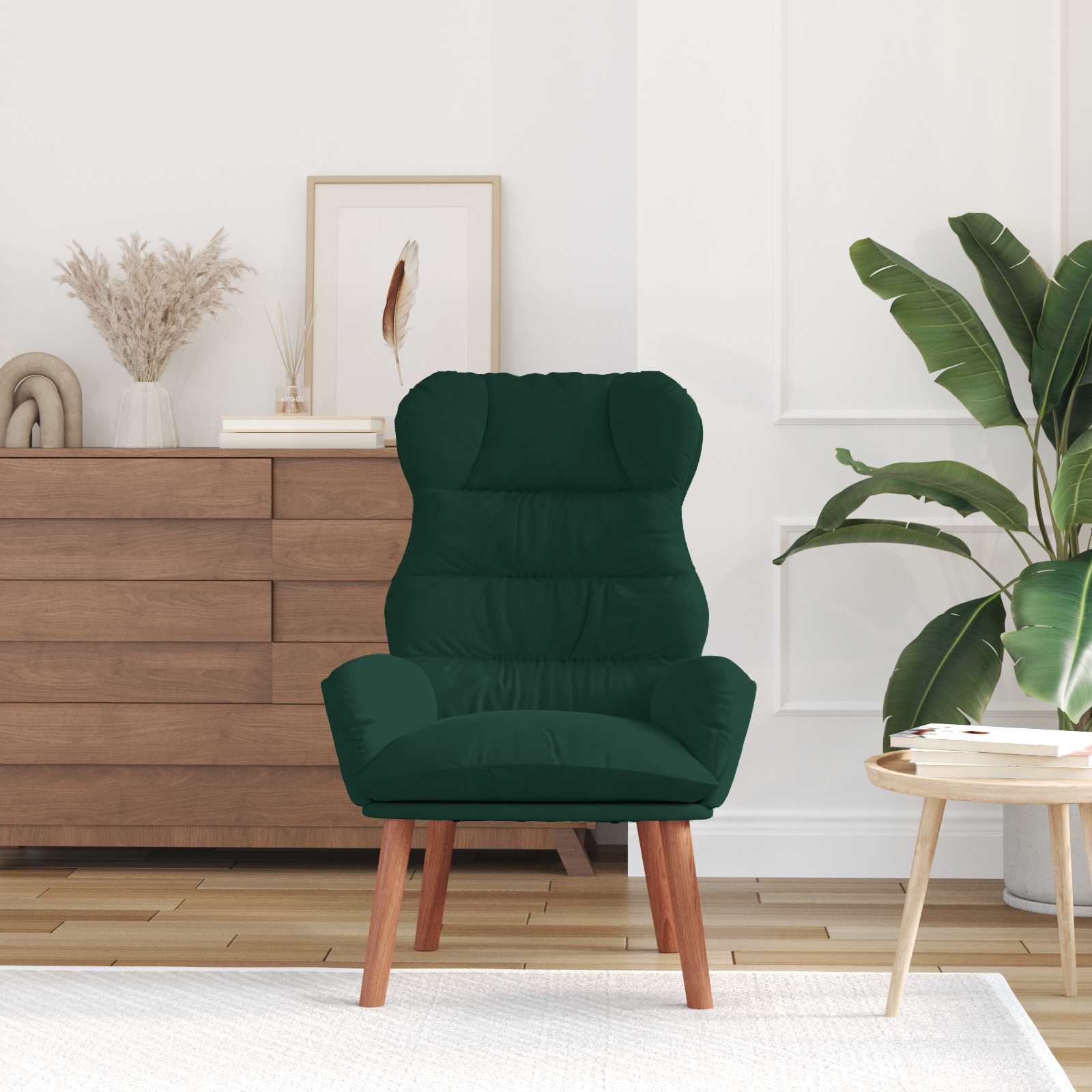 vidaXL fotel Ciemna zieleń 69 x 74 x 93 cm Aksamit