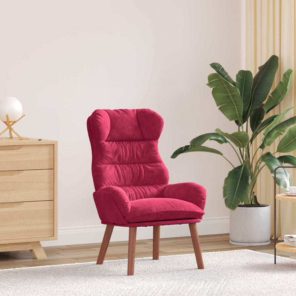 vidaXL fotel Czerwone wino 69 x 74 x 93 cm Aksamit
