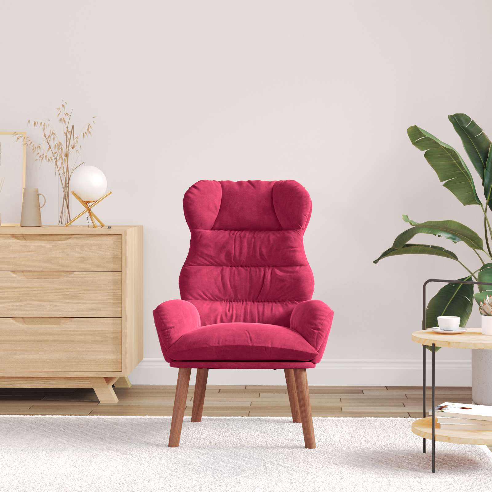 vidaXL fotel Czerwone wino 69 x 74 x 93 cm Aksamit