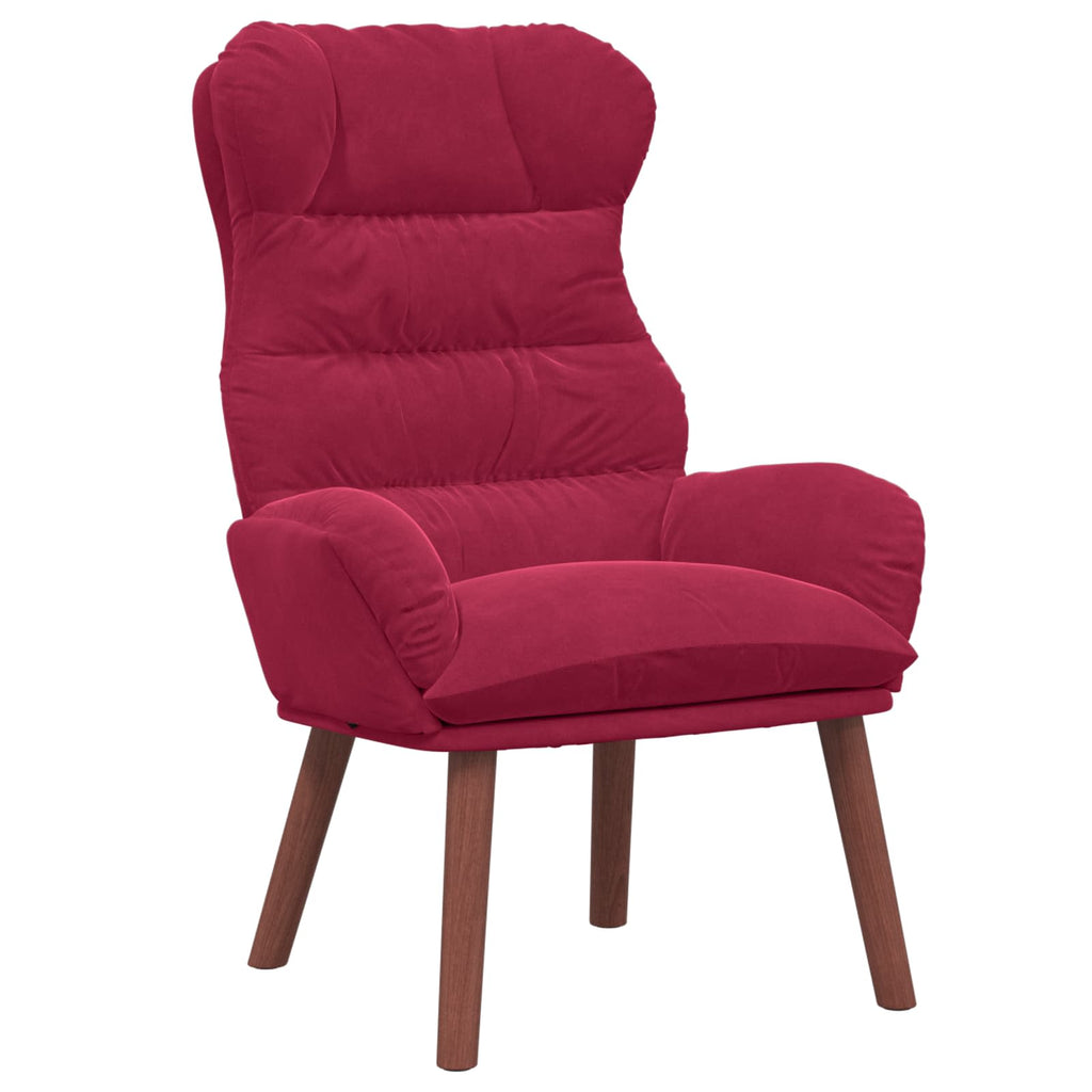 vidaXL fotel Czerwone wino 69 x 74 x 93 cm Aksamit