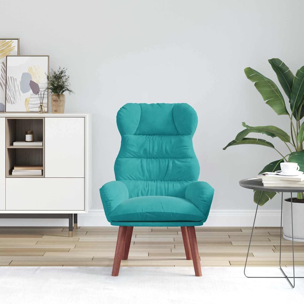vidaXL fotel Turkusowy 69 x 74 x 93 cm Aksamit
