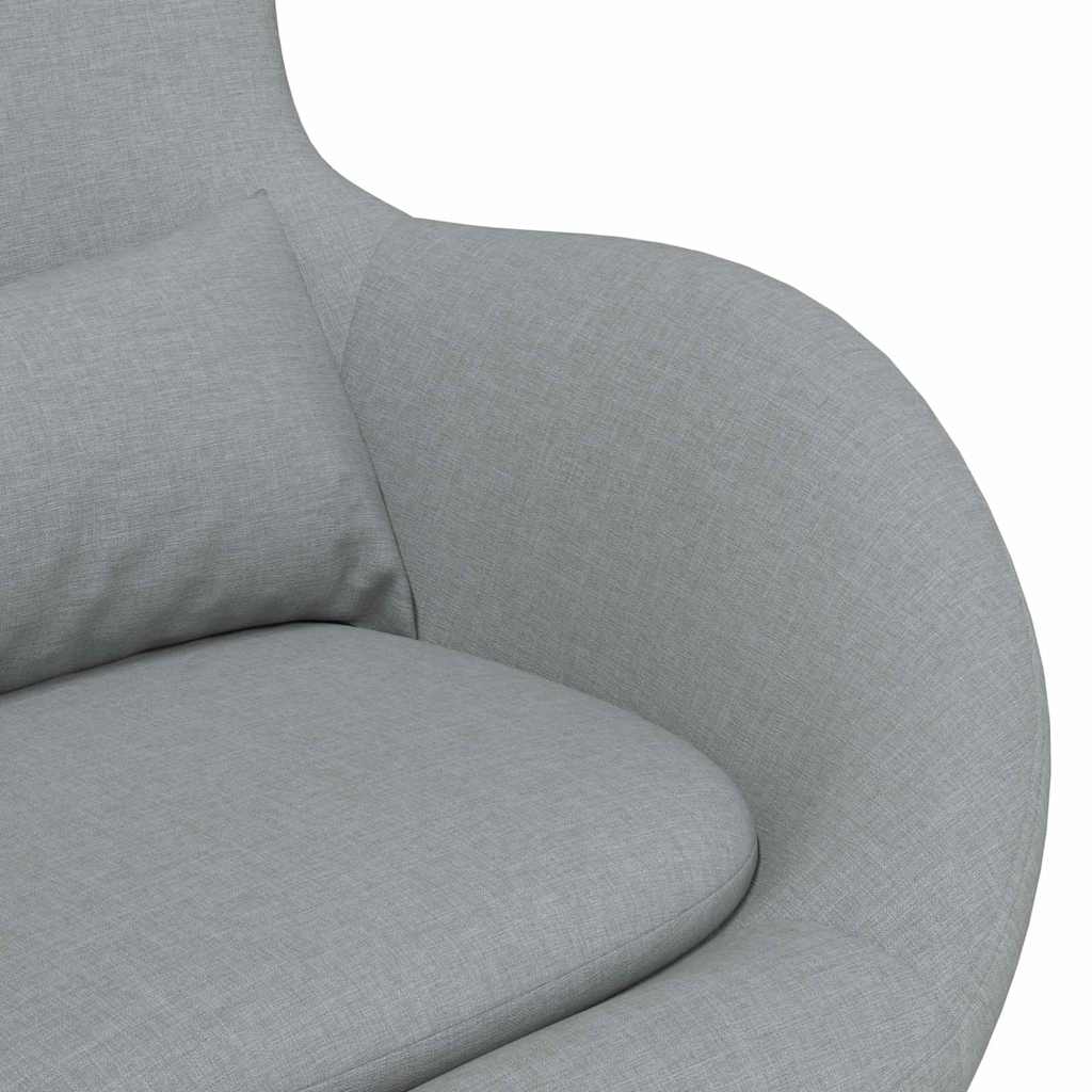 vidaXL Fotel jajo Jasnoszary 63 x 73 x 90 cm tkanina