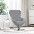 vidaXL Fotel jajo Jasnoszary 63 x 73 x 90 cm tkanina