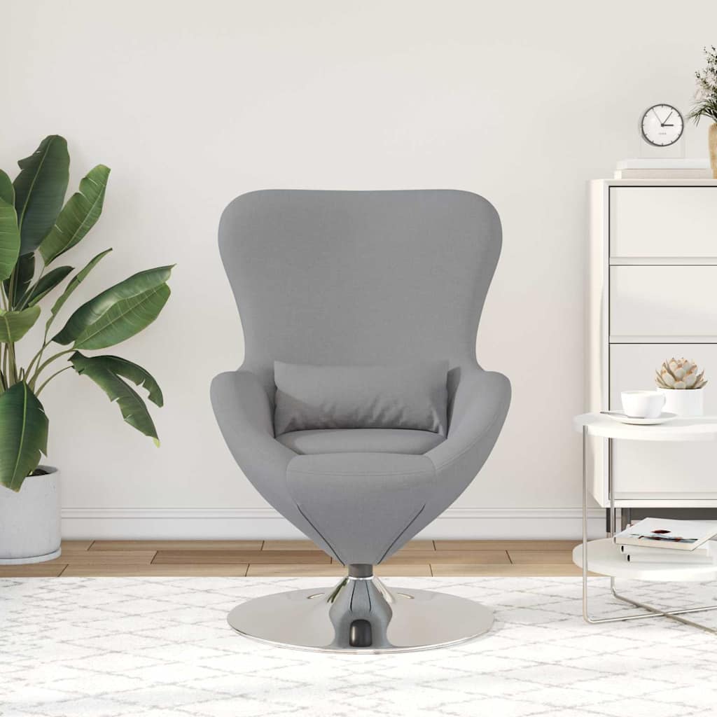 vidaXL Fotel jajo Jasnoszary 63 x 73 x 90 cm tkanina