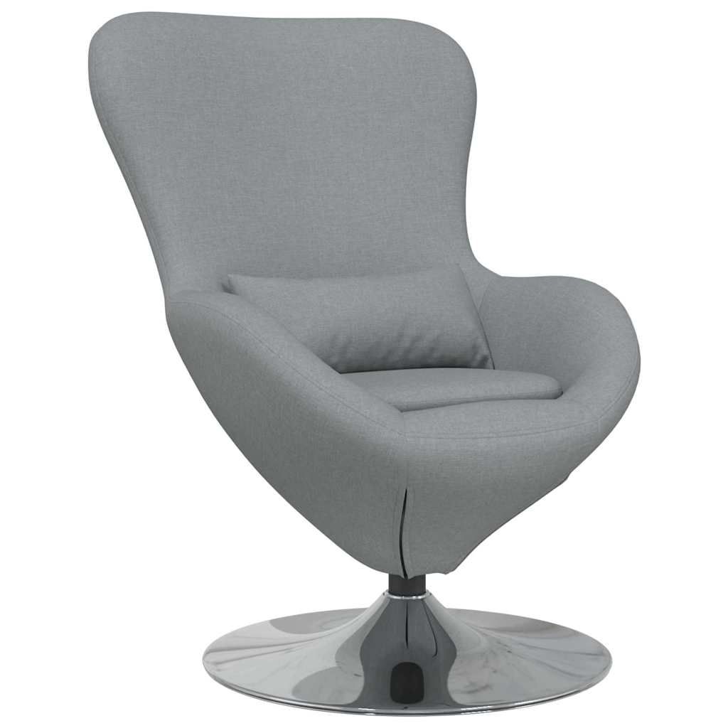 vidaXL Fotel jajo Jasnoszary 63 x 73 x 90 cm tkanina